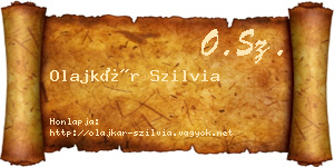 Olajkár Szilvia névjegykártya